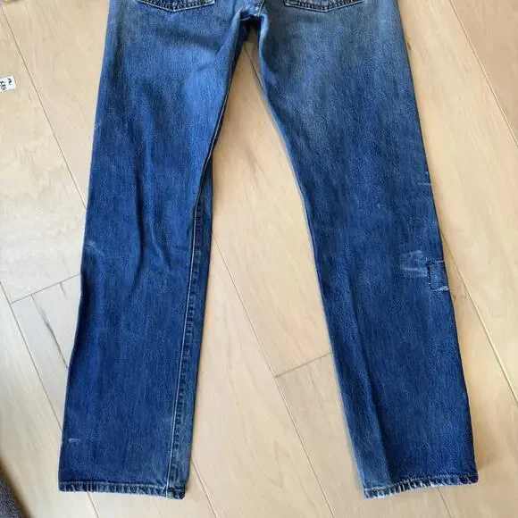 Vintage Levis 501 Jeans 30 Blue Dark Wash Straight Denim Workwear Non Selvedge